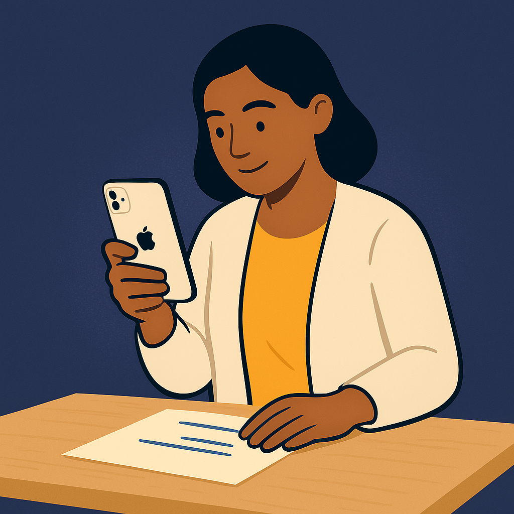 Purple Crayon mobile app on iPhone